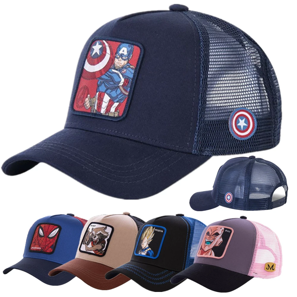 

Newest Anime Trucker Hat Cap 62 Styles Cartoons Mesh Cap Cotton Baseball Cap For Men Women Gorras Casquette Dropshipping