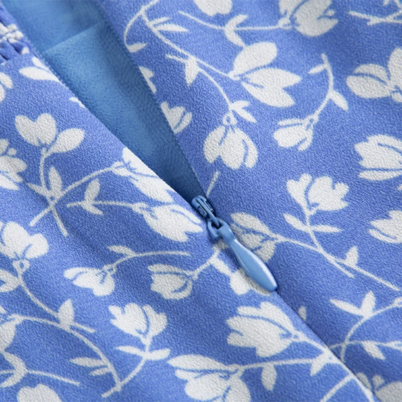 

Flower ladies'summer printing lasso belts sleeveless gowns frilly dressed as beach without back sweet midi dress