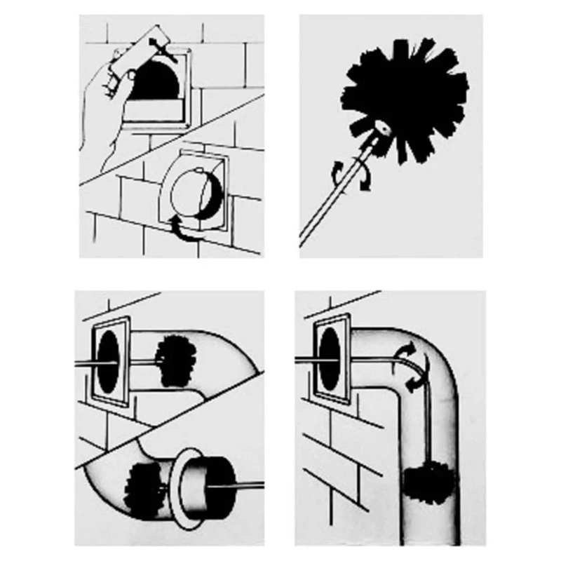 

HOT-Dryer Vent Cleaning Brush Lint Remover with Lint Brush,Fireplace Chimney Brushes, Extends Up to 20 Feet