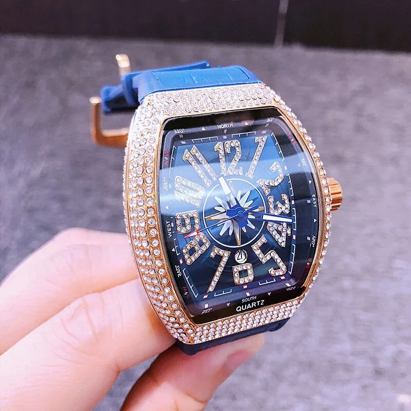 Большой циферблат Календарь Водонепроницаемый кварцевые часы бутик Мужские