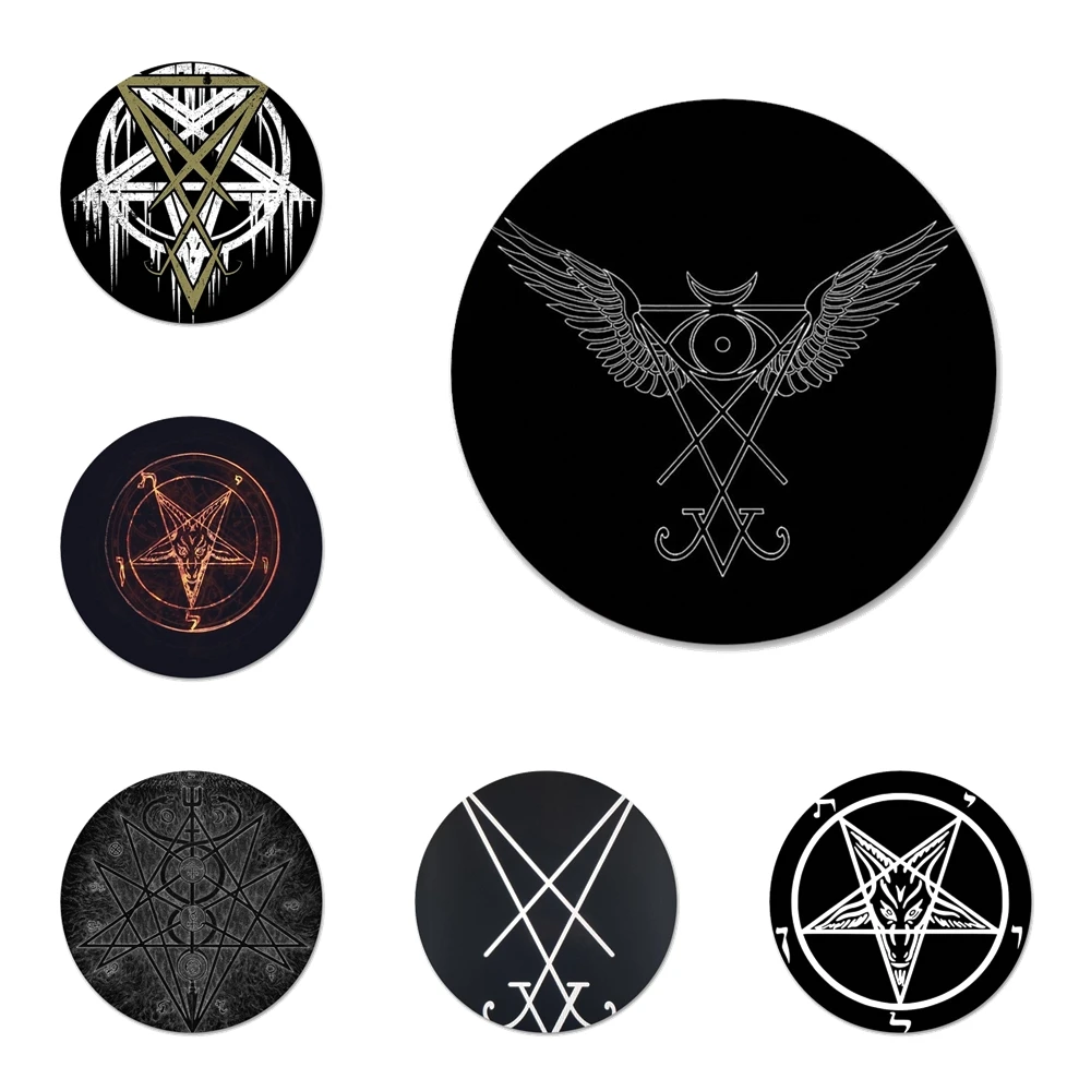 

Sigil of Lucifer, герметичный Сатан, кухонный Декор для дома, холодильник, магнитные наклейки, Открыватель для пива, колы 58 мм