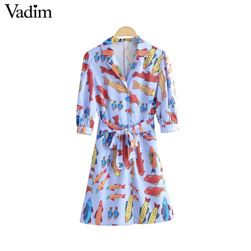 Vadim женское стильное мини платье с животным узором рукав три четверти галстук