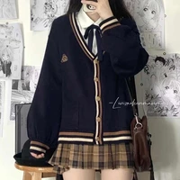 autumn winter new retro sweet japanese loose jk uniform cardigan sweater female student sweater coat
