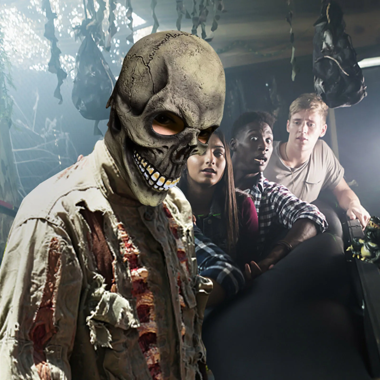 Вечерние вая маска для Хэллоуина ужасная на все лицо страшный костюм косплея