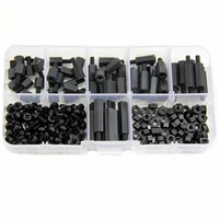 high quality 180pcsset m3 nylon hex m f spacers screws nuts assorted kit standoff black color