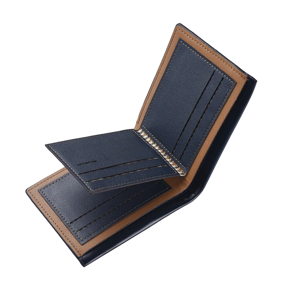 Мужской кошелек модный короткий из искусственной кожи многофункциональный