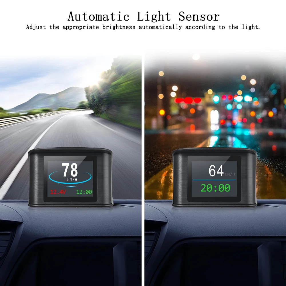 

HUD GPS Digital Car Speedometer On-board Computer Auto Head Up Display Overspeed Alarm Fuel Consumption Temperature Smart Gadget