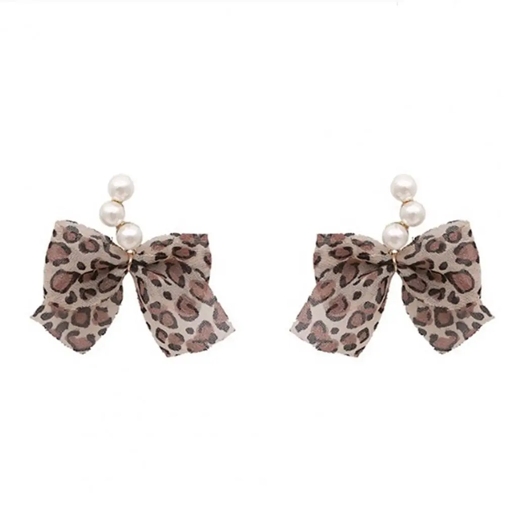 

Cloth Bow-knot Jewelry Faux Pearl Cloth Bow-knot Earrings for Daily Wear