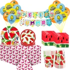 Арбуз вечерние одноразовые посуда Один первый день рождения вечерние Декор летняя фруктовая тема Арбуз вечерние украшения детский душ