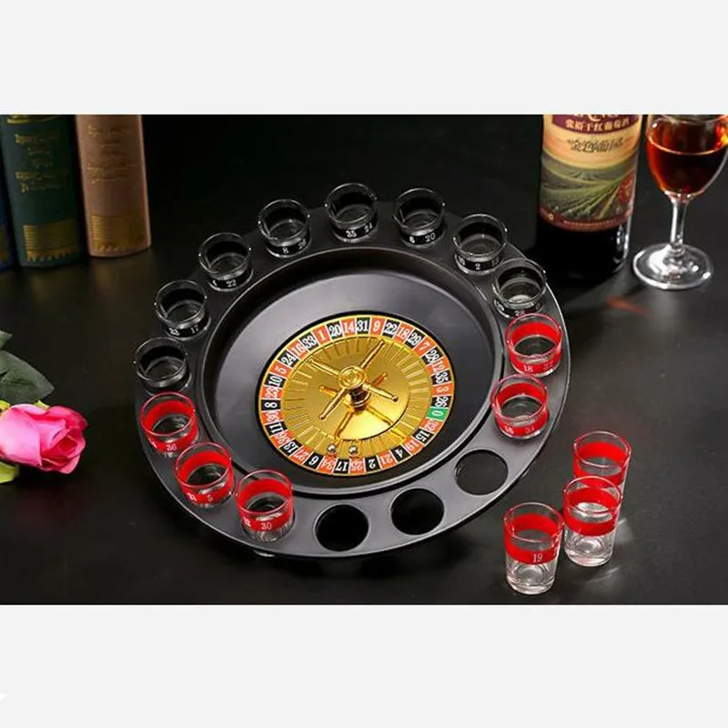

16PCS Transparent Glass Bar Russian Turntable Shooting Glass Wine Cup Roulette Game Shot Glasses Bar Funny Tools