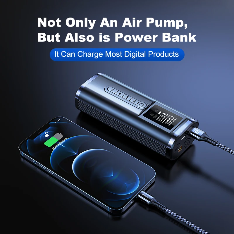 Barato Cafele-compresor De Coche De Alta Presión, Bomba De Bicicleta Y Barco, Inflador De Neumáticos Eléctrico De Coche, Compresores De Aire Portátiles Con Banco De Energía