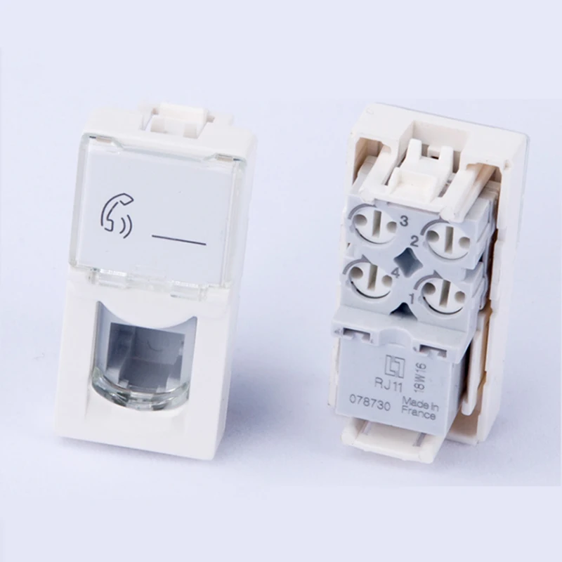 50pcs/lot Legrand style cat3 phone module LEGRAND section free call module French module 78730