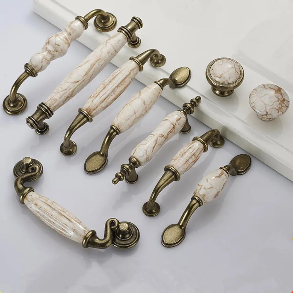 Мраморные линии искусственные ручки для ящиков из цинкового сплава шкафная