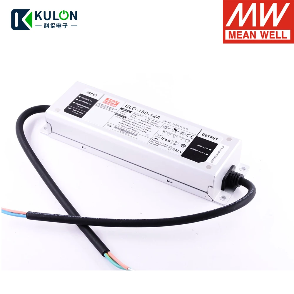 Оригинальный регулируемый светодиодный драйвер источника питания Meanwell ELG 150 12A 120W
