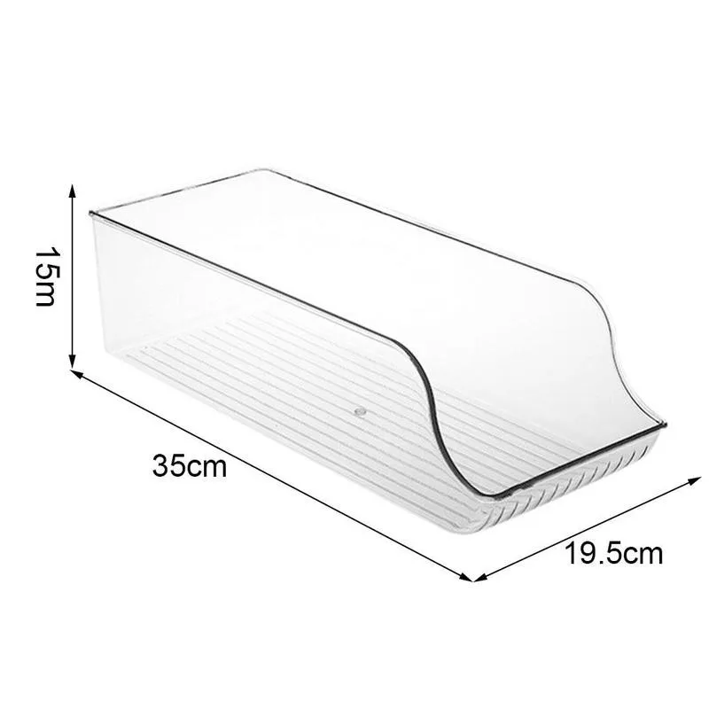 

Refrigerator Organizer Bins Soda Can Dispenser Beverage Kitchen Freezer Holder Transparent Storage For Fridge Cabinets Cont Q3D4