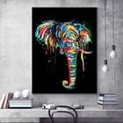 Акварельный слон, животное, абстрактный холст, искусство, Скандинавская живопись, постеры и принты, Скандинавская Настенная картина для гостиной
