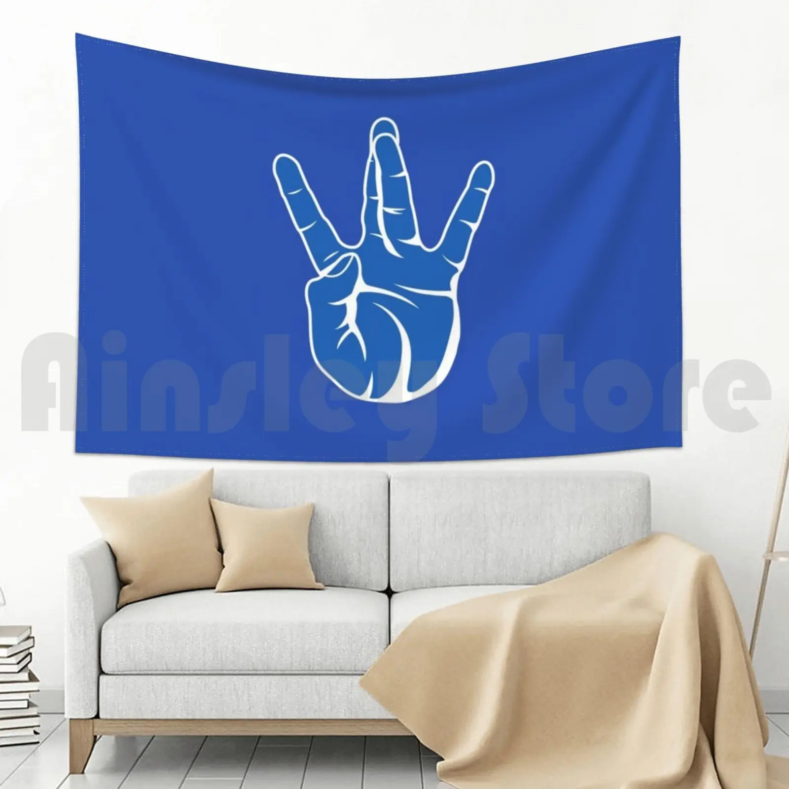 Westside западное побережье рэп хип-хоп Ручной знак Синий Гобелен фон настенный Westcoast