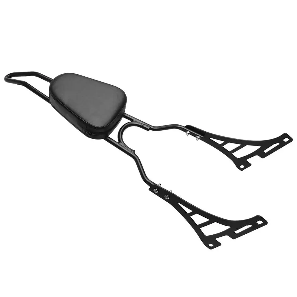 Motorcycle Driver Rider Backrest Rear Passenger Detachable Sissy Bar Mount with Leather Back Rest Seat Pad For Harley Sportster |