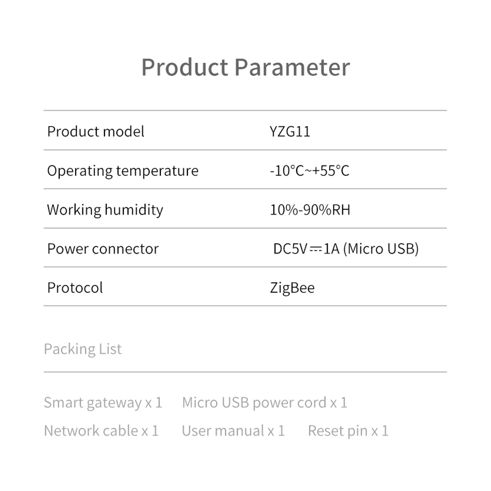 

Wired Gateway Smart Hub Bridge Smart Life App Remote Control Smart Home Control Support Various Products Interconnection