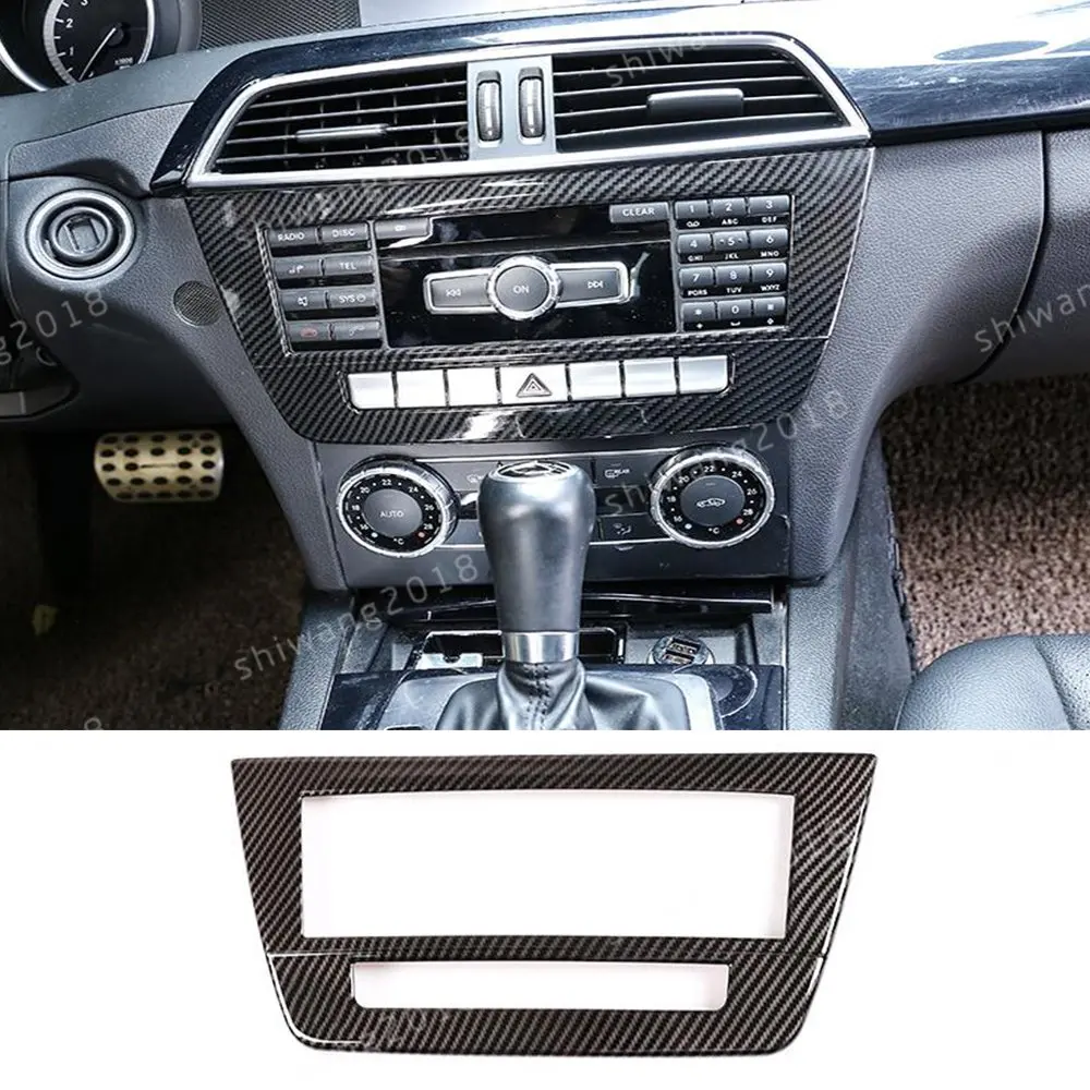 

Carbon fiber Central Console CD Panel Trim For Mercedes Benz C Class W204 11-14