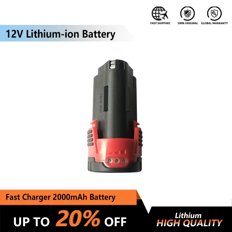 NEWONE 12V литиевая батарея 2000mAh совместима с дрелью, углошлифовальной машиной, полировщиком, сабельной пилой, газонокосилкой и т. Д
