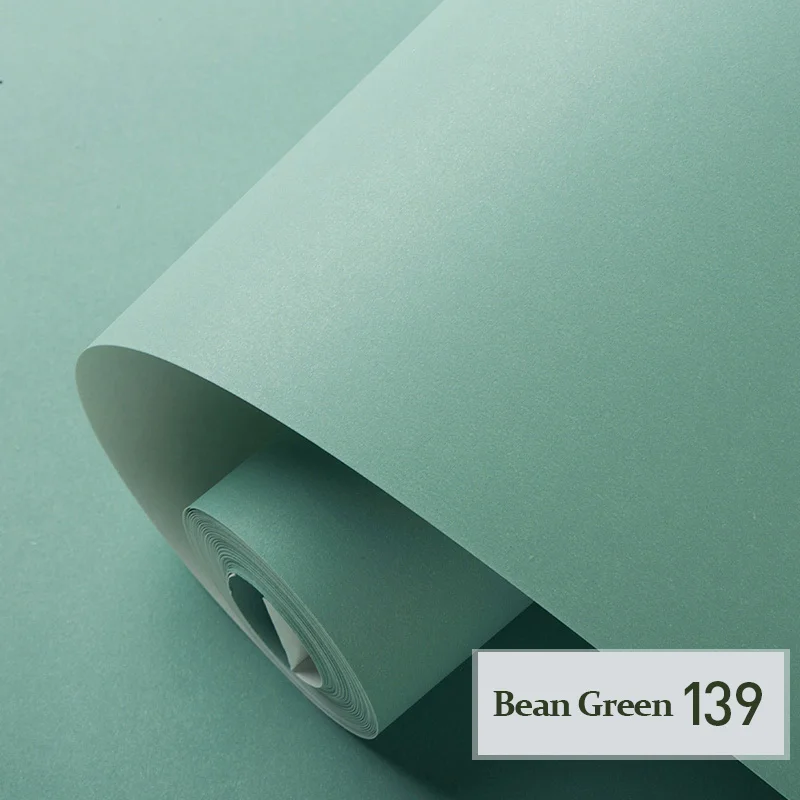 

[Waterproof and antifouling] Turquoise Light green dark green wallpaper modern simple non-woven silk wallpaper plain wild
