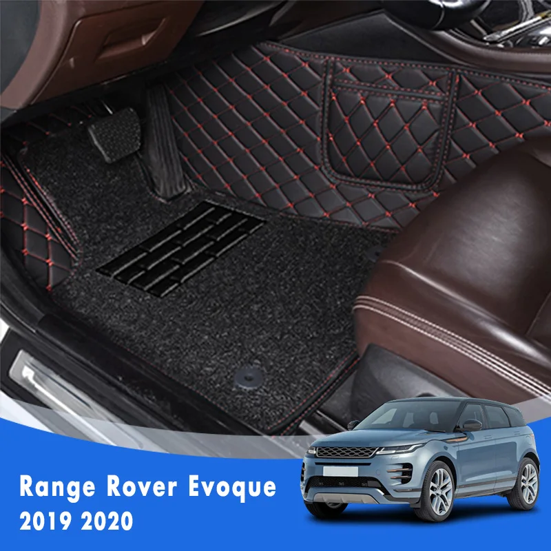 

Wire Loop Carpets Car Floor Mats For Range Rover Evoque 2019 2020 Double Layer Leather Rugs Accessories For Land Rover