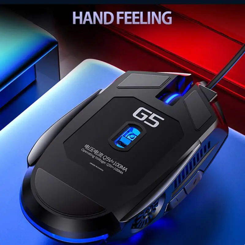 g5 professional ergonomic gaming mouse 7 color backlight usb wired silent mouse for gamer 3200 dpi mice for pclaptop free global shipping