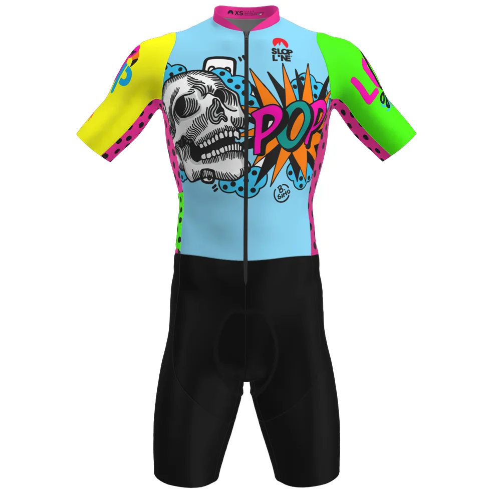 

Slopline Skeleton Cycling Jersey Men Skinsuit Triathlon Short Sleeve Bicycle Running Jumpsuit Replica Rompers Maillot Ciclismo