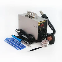 soldering station quick 857dw smd smt electric soldering iron 40w with 0 6mm solder wire desoldering wick esd tweezer opening t