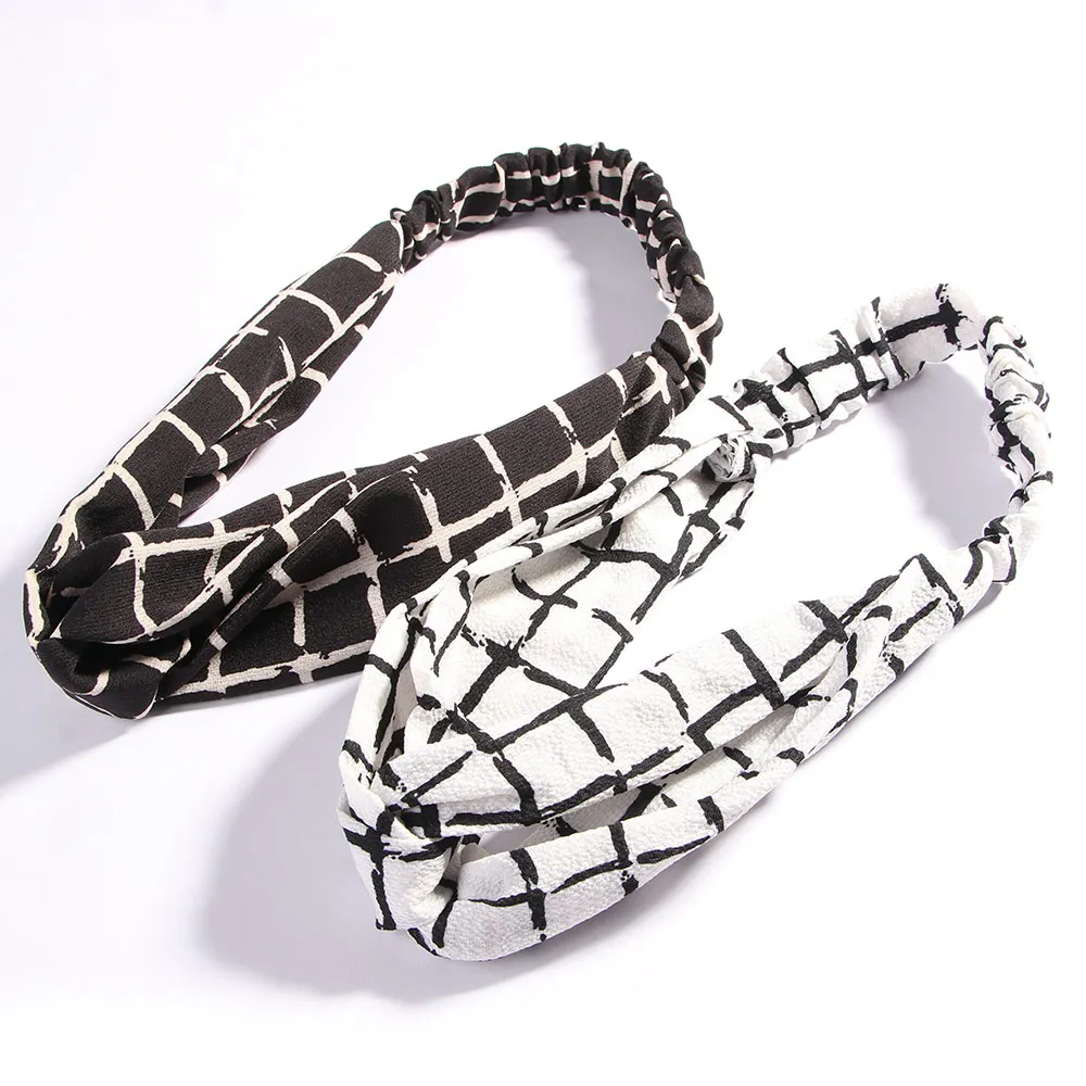 

Vintage Cross Knot Elastic Hairband Women Twisted Headband Floral Turban Korean Style Headwrap New Tend Hair Accessories