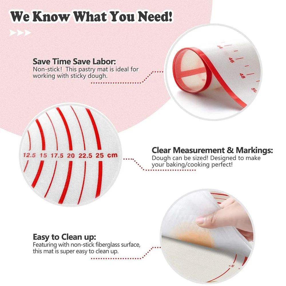 60x40 см силиконовый коврик для выпечки из бисфенола А раскатки теста пиццы
