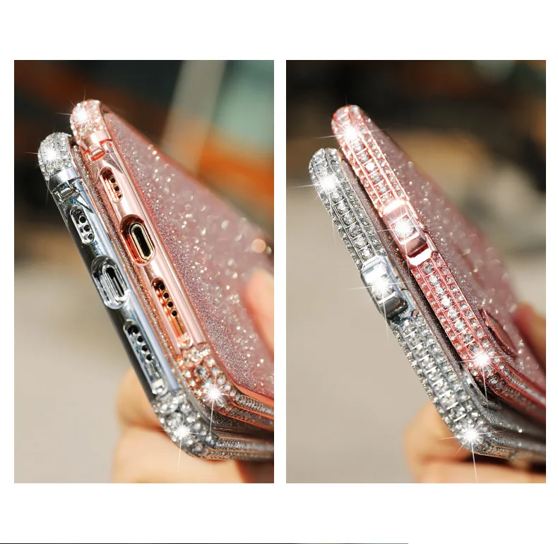 Блестящая Алюминиевая рамка со стразами для iPhone X XS Max XR 8 7 6 6S Plus Алмазный бампер с