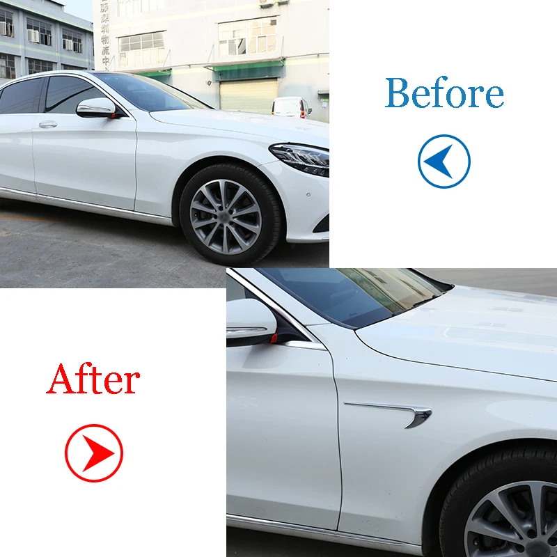 2 шт. серебристые автомобильные аксессуары для Mercedes Benz E Class W213 C W205 2016 2017 2018 ABS