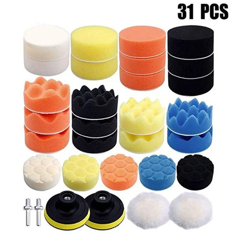 

31Pcs/Set Car Accessories Polishing Wheel Pad Kit For Car Polisher Wax Cleaning Tools Polishing Pad Motorcycle Auto Accessories