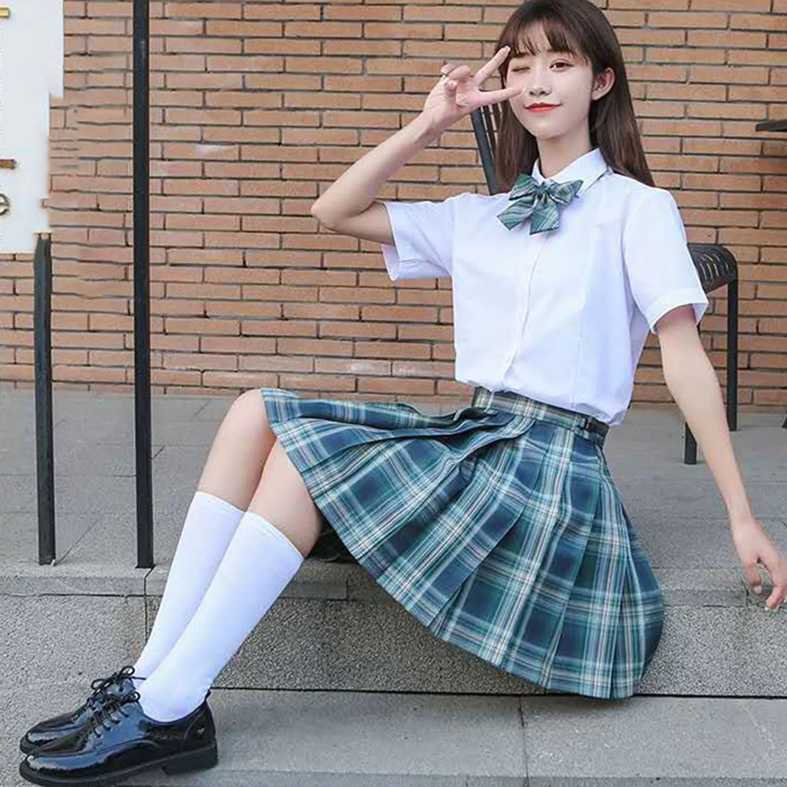 

Women Casual Plaid Pleated A-line Skirt Anti-burnout High Waist Short Skirt Fashion Vintage Undefined Plaid Summer Skirt