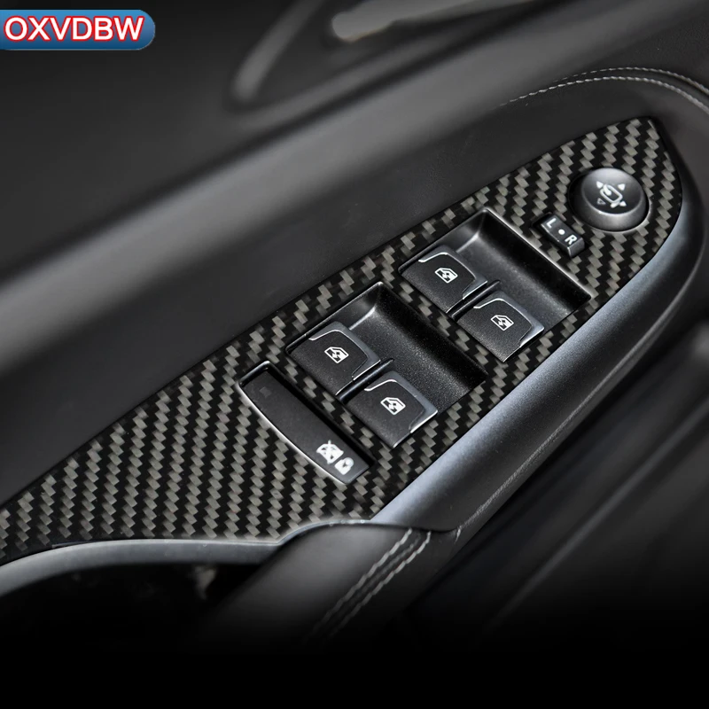 

Auto Accessaries Carbon Fiber interior sticker Window Switch Control Panel Cover Trim For cadillac srx 2010-15 LHD RHD styling