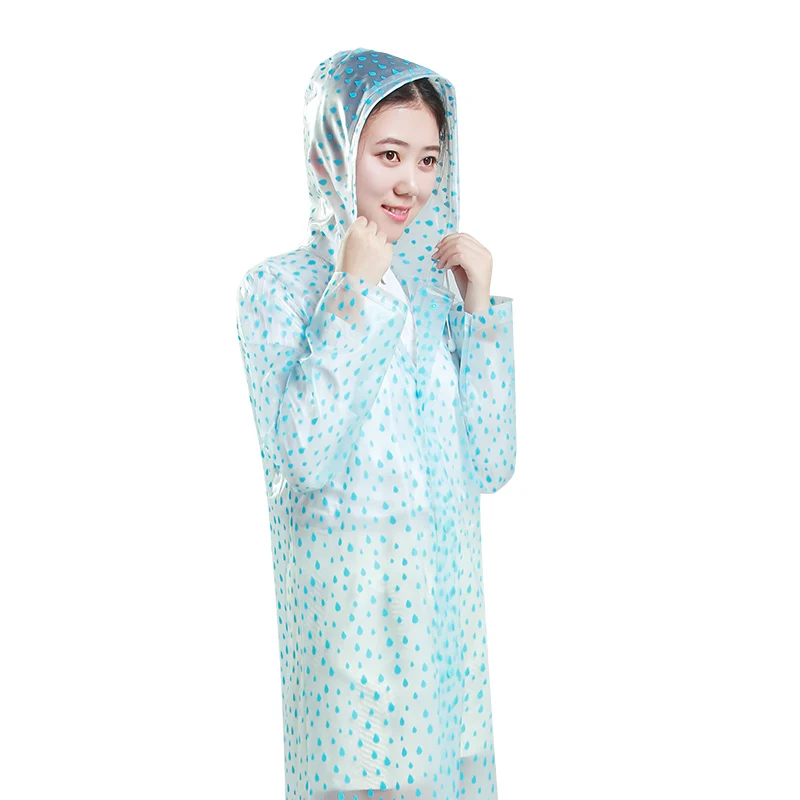 Стильный длинный дождевик для взрослых женский прозрачный водонепроницаемый