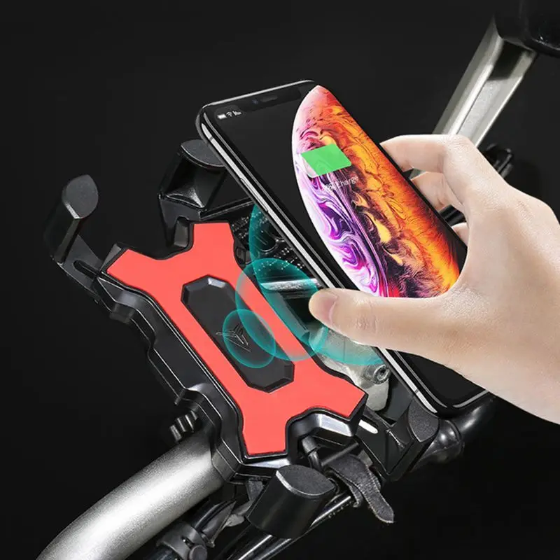 

Premium 12V Universal Motorcycle Handlebar Rear Mirror Cellphone Wireless Charger Holder Mount Stand For Mobile Phone Smartphone