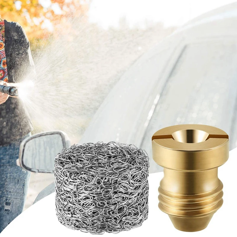 

4 Pieces Foam Cannon Orifice Nozzle Tips and 10 Pieces Foam Maker, Universal 1.1 mm Thread Nozzle and Mesh Filter