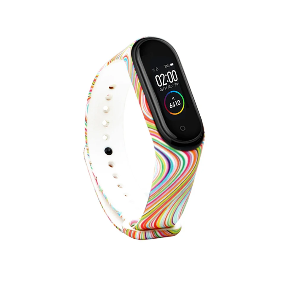 11 Mi band 4 Браслет замена для силиконового ремешка печать на запястье для xiaomi mi band 4 двойной цвет mi 3 mi 4 мягкие ремни - Цвет: 11