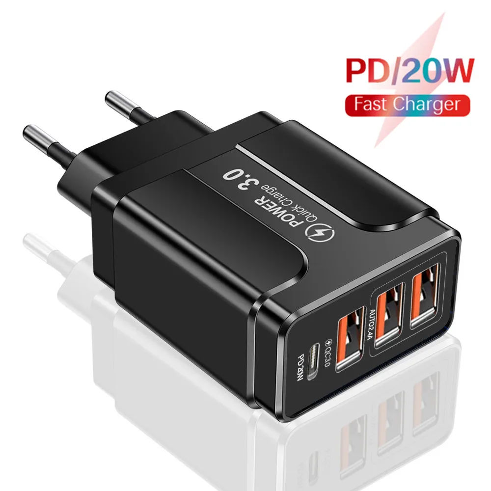 

Сетевое зарядное устройство с USB-портом и поддержкой быстрой зарядки, 20 Вт