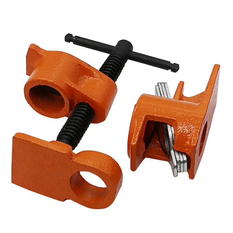 

3/4 &1/2 inch Wood Glued sturdy Clamp Cast Iron Pipe Heavy Carpentry Carpenter Cast Iron High carbon steel simple Tools