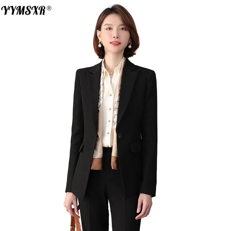 Офисный костюм абрикосового цвета из двух предметов новинка 2022 осенне-зимняя