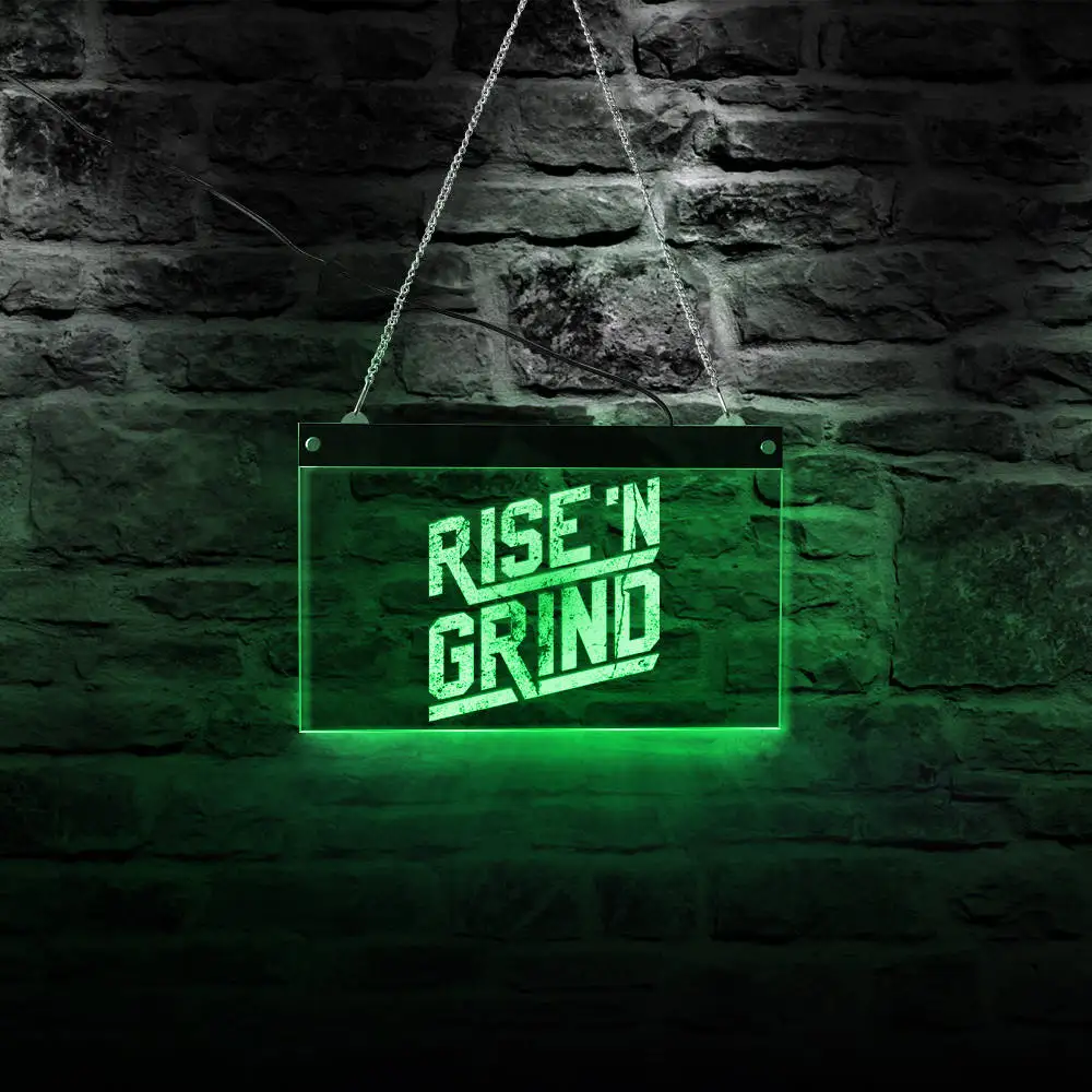 Светодиодный неоновый знак Rise and Grind на заказ персонализированная вдохновляющая