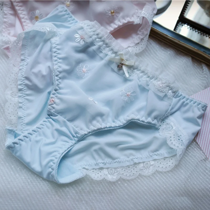 Женские хлопковые брифы с цветочной вышивкой | Женская одежда