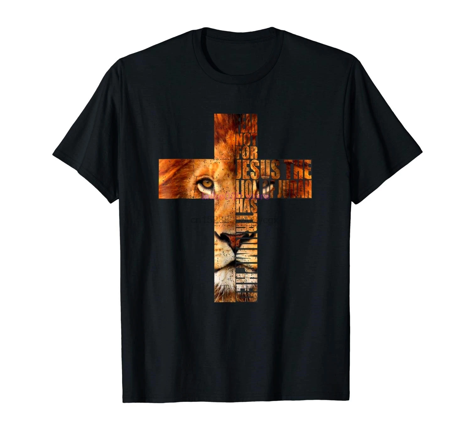 

brand men shirt Christian Religious Tshirt Jesus The Lion Of Judah Cross 015313
