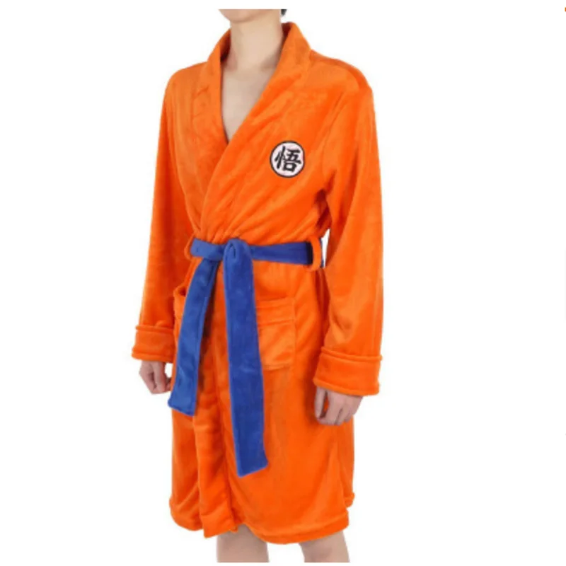 adult children bathrobe anime cosplay costume goku kakarotto bath robe sleepwear pattern plush robe for women men kids boy free global shipping