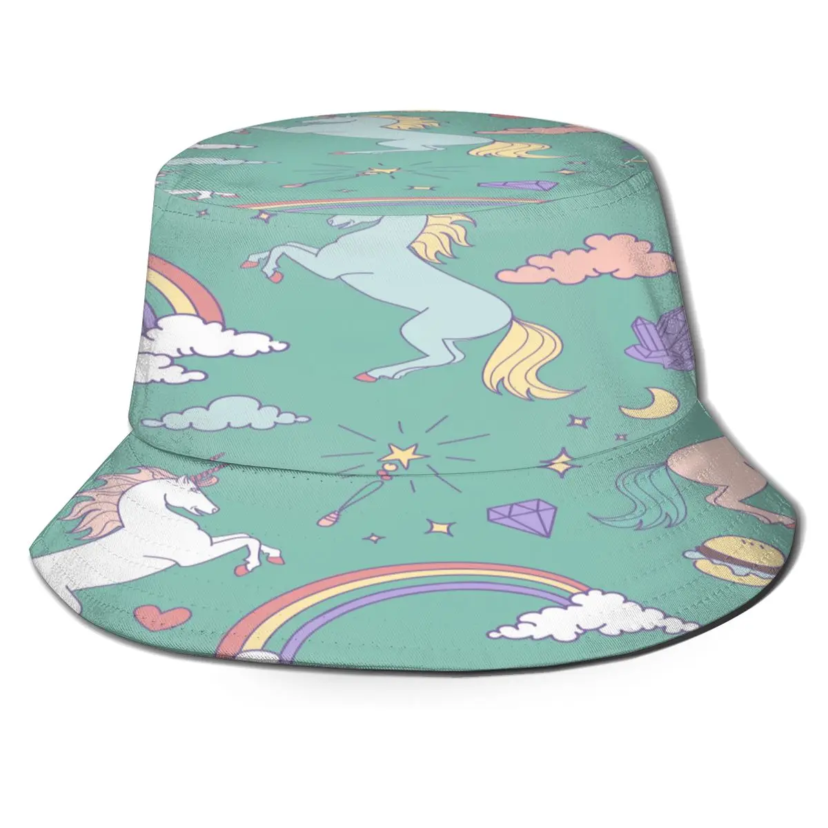 

CINESSD единорог Радуга Лунный бриллиант унисекс Повседневная Солнцезащитная шляпа с цветочным принтом для мужчин и женщин, Боб и хип-хоп кепк...