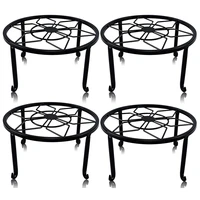 4 pack metal plant stands for flower pot heavy duty black iron potted stand holder indoor outdoor rustproof planter